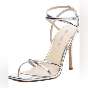 Strappy High Stiletto Heels, Ankle Strap Heeled Sandals  Square Open Toe Heels